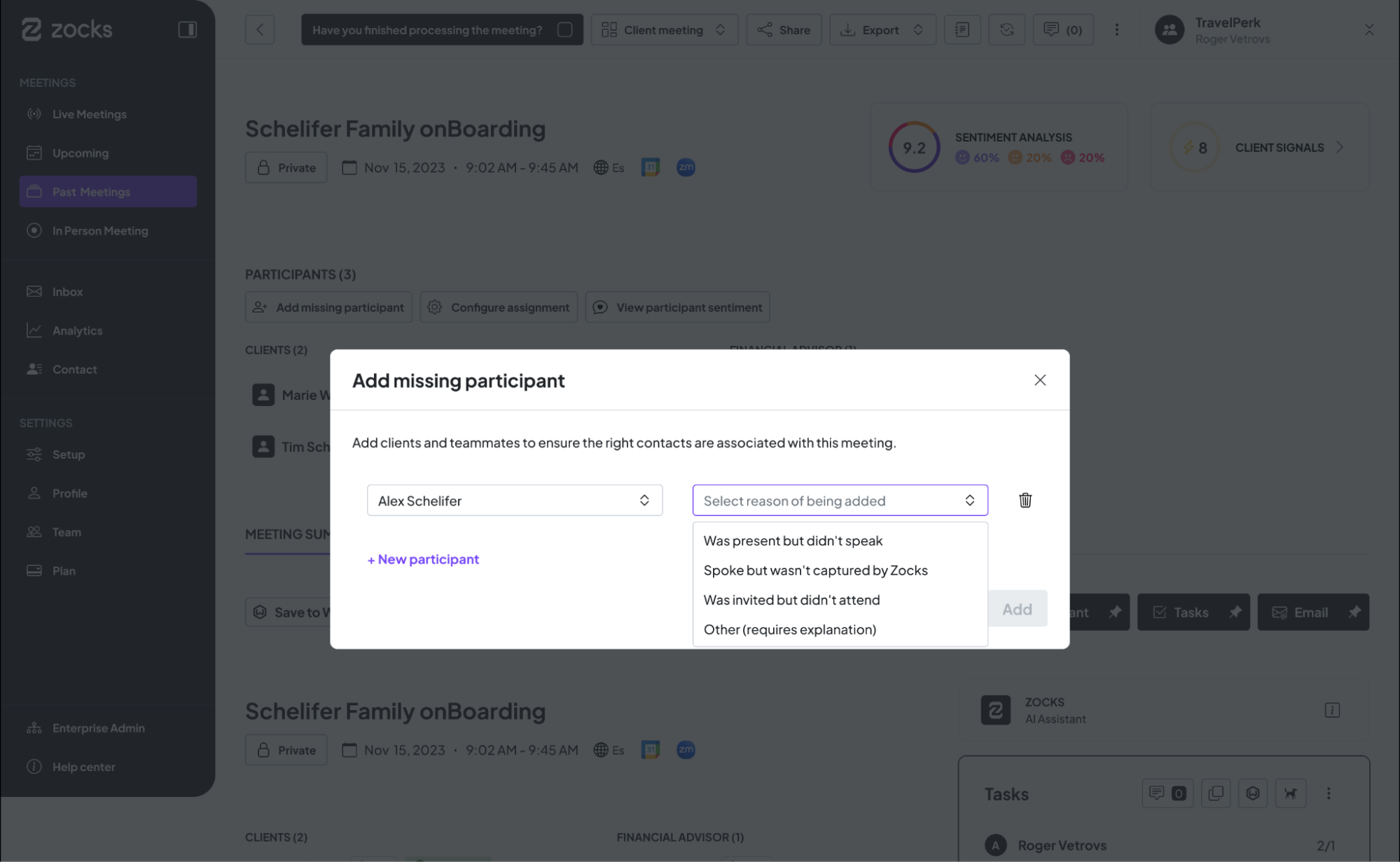 Edit Meeting Participants